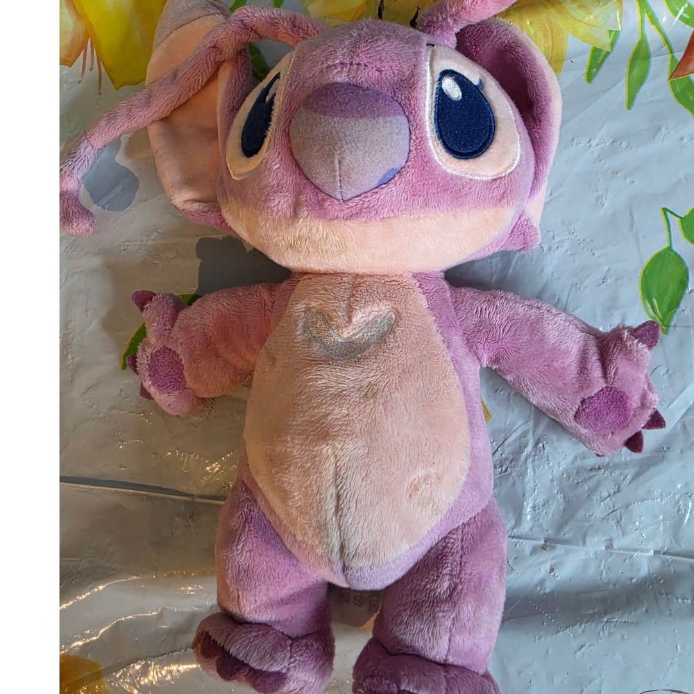 Disney Store Lilo & Stitch Angel Plush Experiment 624 Pink Heart Soft Toy